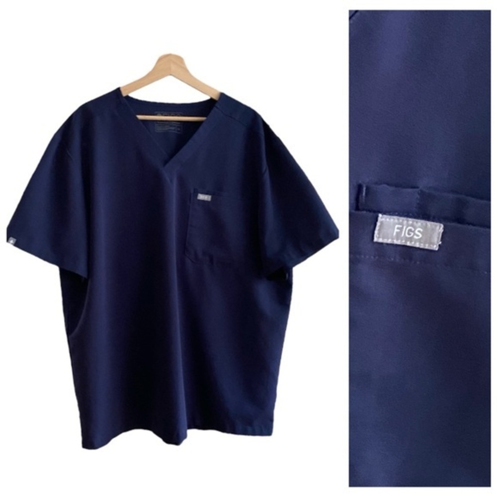 FIGS Navy Blue Leon Three Pocket Scrub Top XXL